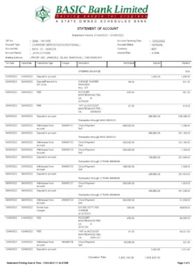 Bangladesh Basic bank statement 2 pages 000001