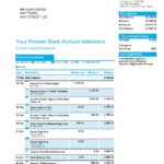 United Kingdom Barclays bank statement, Word and PDF template, 4 pages, version 2