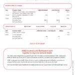 Australia HSBC bank statement, Word and PDF template, 3 pages