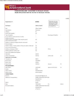 India Punjab National Bank statement Word and PDF template 2 pages 1