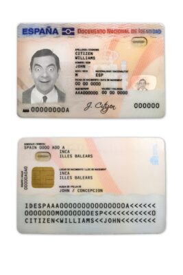Spain ID template in PSD format, fully editable, with all fonts