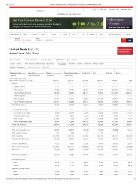 United Kingdom United Bank Ltd UBL bank incoming statement Word and PDF template 2 pages 1