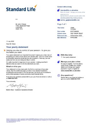 United Kingdom Standard Life utility bill template in Word and PDF format, 7 pages