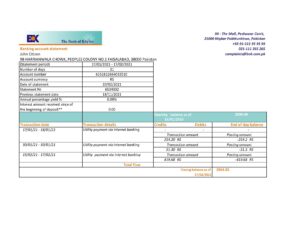 Pakistan The Bank of Khyber bank statement easy to fill template in Excel and PDF format
