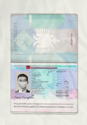 Authentic Albania PSD Passport Template 1