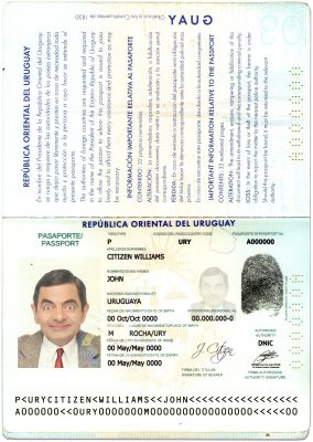Authentic Uruguay PSD Passport Template