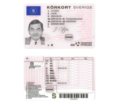 Fake Sweden Driver License Template (2009-2016) | PSD Layer-Based