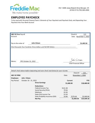 USA financial company employee sheet template in Word and PDF format, version 3