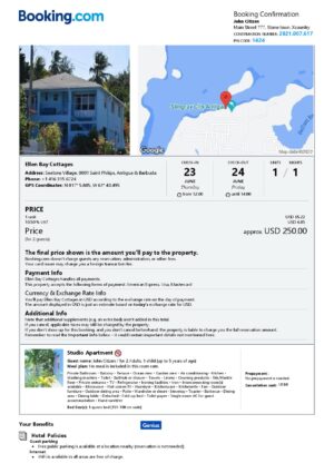 Editable Antigua & Barbuda Hotel Booking Form Template | Fillable PDF
