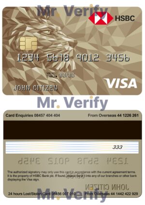 Editable United Kingdom HSBC visa gold credit card Templates in PSD Format scaled 1