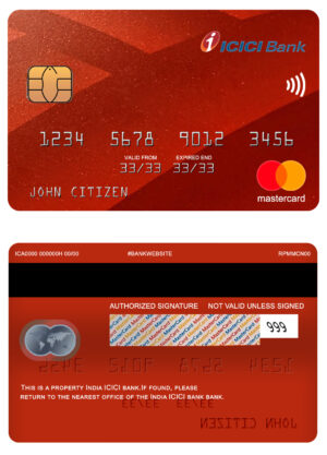 Fillable India ICICI bank mastercard Templates