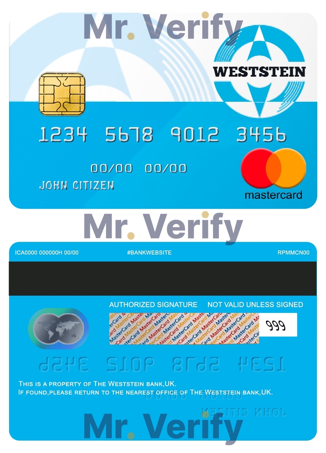 Fillable United Kingdom WestStein bank mastercard credit card Templates | Layer-Based PSD