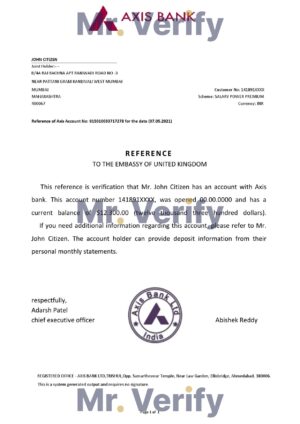 Download India Axis Bank Reference Letter Templates | Editable Word