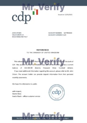 Download Italy CDP Bank Reference Letter Templates | Editable Word