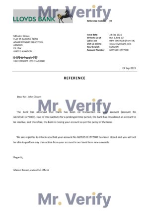Download United Kingdom Lloyds Bank Reference Letter Templates | Editable Word