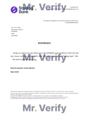 Download United Kingdom Starling Bank Reference Letter Templates | Editable Word