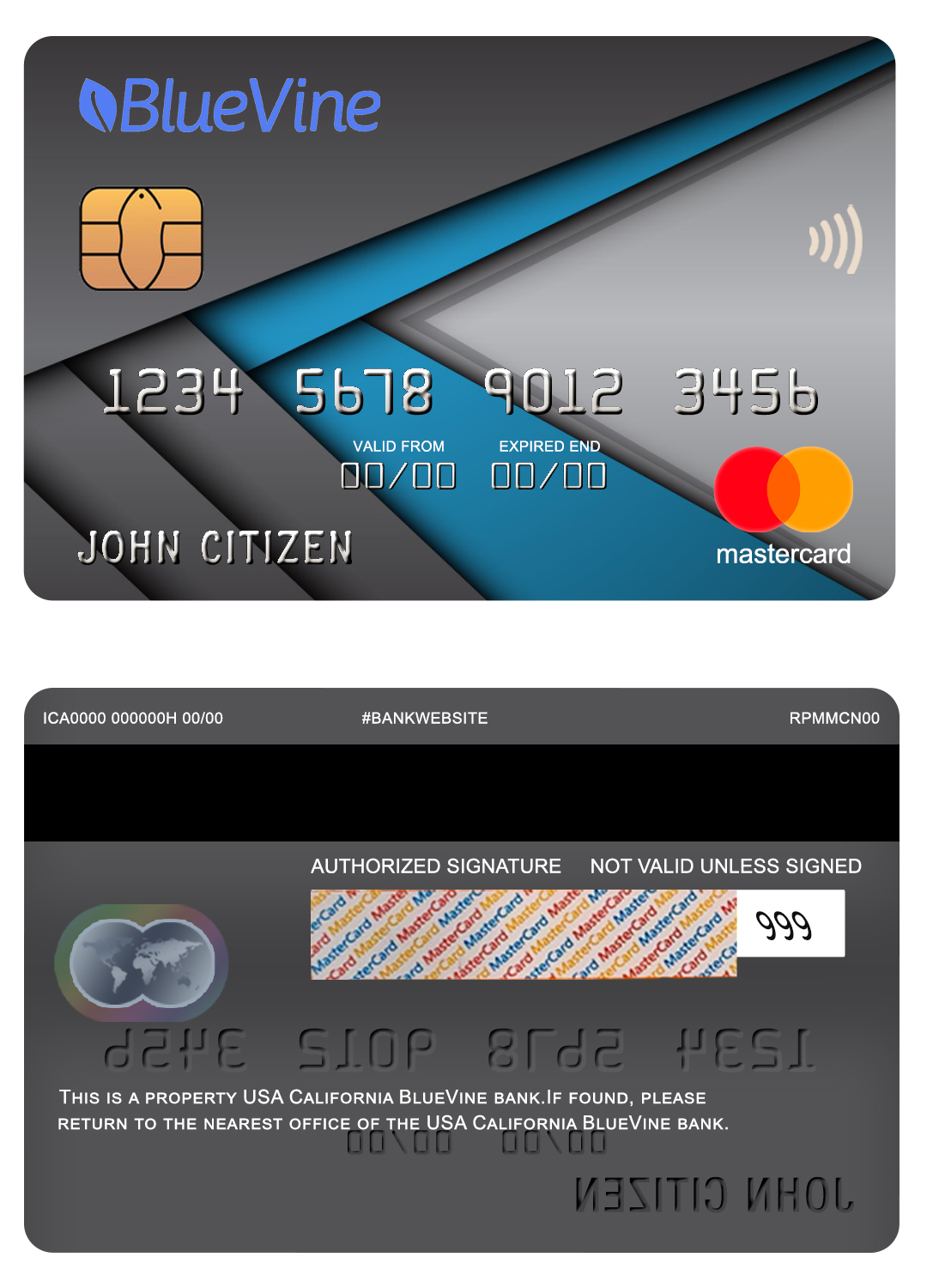 Fillable USA California BlueVine bank mastercard Templates | Layer-Based PSD