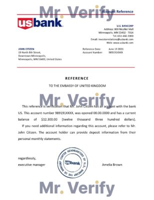 Download USA US Bank Reference Letter Templates | Editable Word