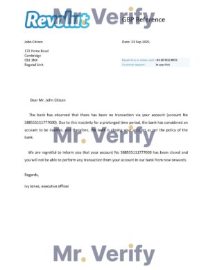Download United Kingdom Revolut Bank Reference Letter Templates | Editable Word