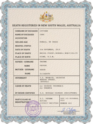 Customizable Arms Unity Universal Death Certificate PSD Templates | Instant Download