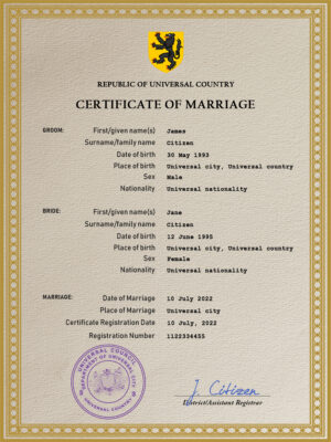 instict universal Marriage Certificate | Editable PSD Templates