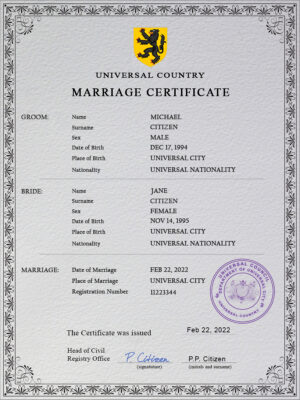 romance universal Marriage Certificate | Editable PSD Templates