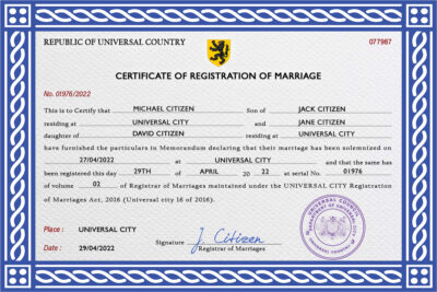 tickle universal Marriage Certificate | Editable PSD Templates