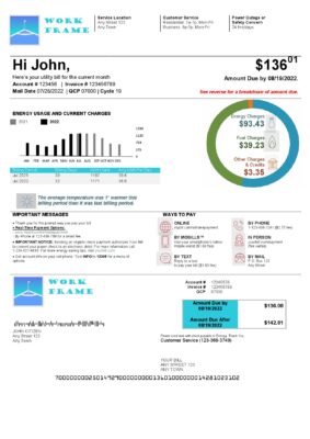 work frame universal multipurpose utility bill template